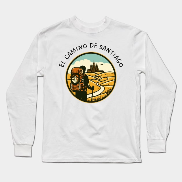 Buen Camino! El Camino de Santiago de Compostela - The Way of Saint James - Peregrino Pilgrim - Camino Frances Ingles Primitivo Shirt, Hoodie, Mug, Tote, Souvenir, etc Long Sleeve T-Shirt by cloudhiker